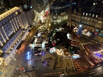 View of the Christmas market from the 17th floor