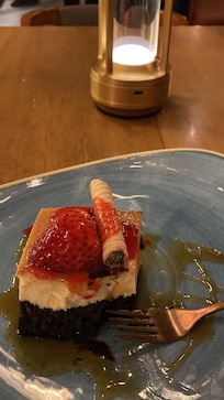 Chocolate cake with caramel flan from Pure Lime at the Divi, so delicious!