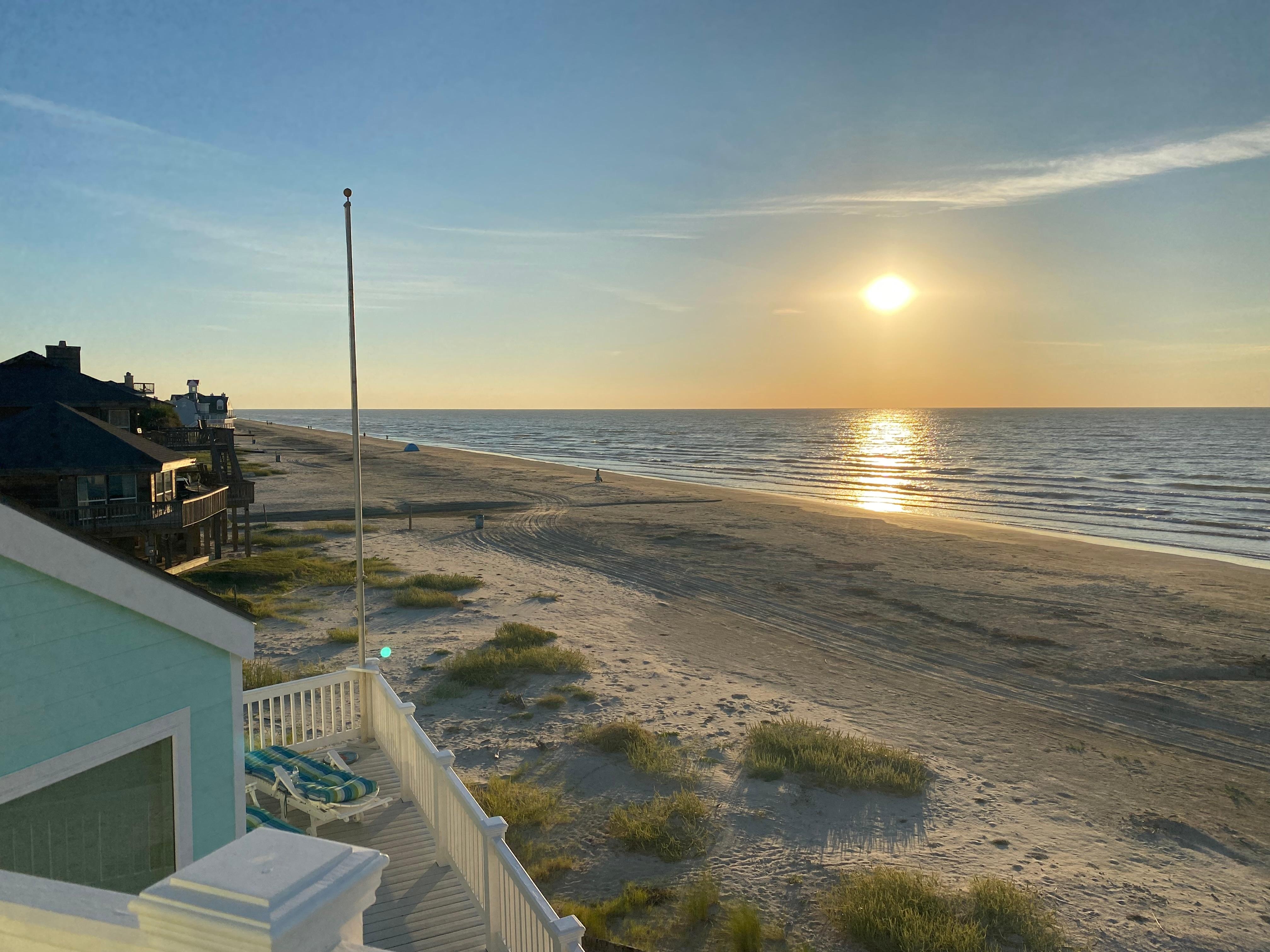 Sunrise from top level balcony