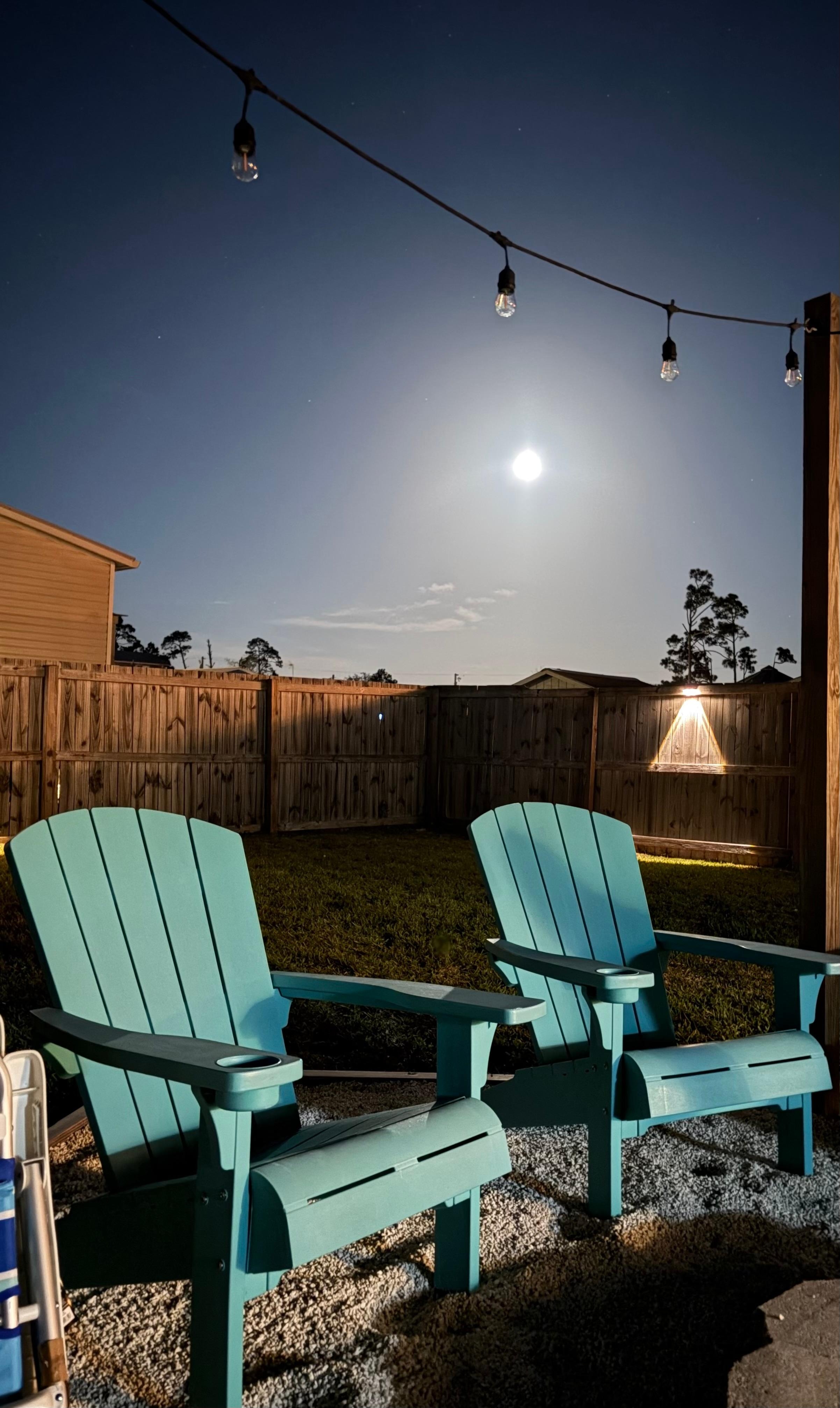 Back yard by the fire pit.