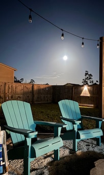 Back yard by the fire pit.