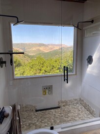 Master shower with dual shower heads!