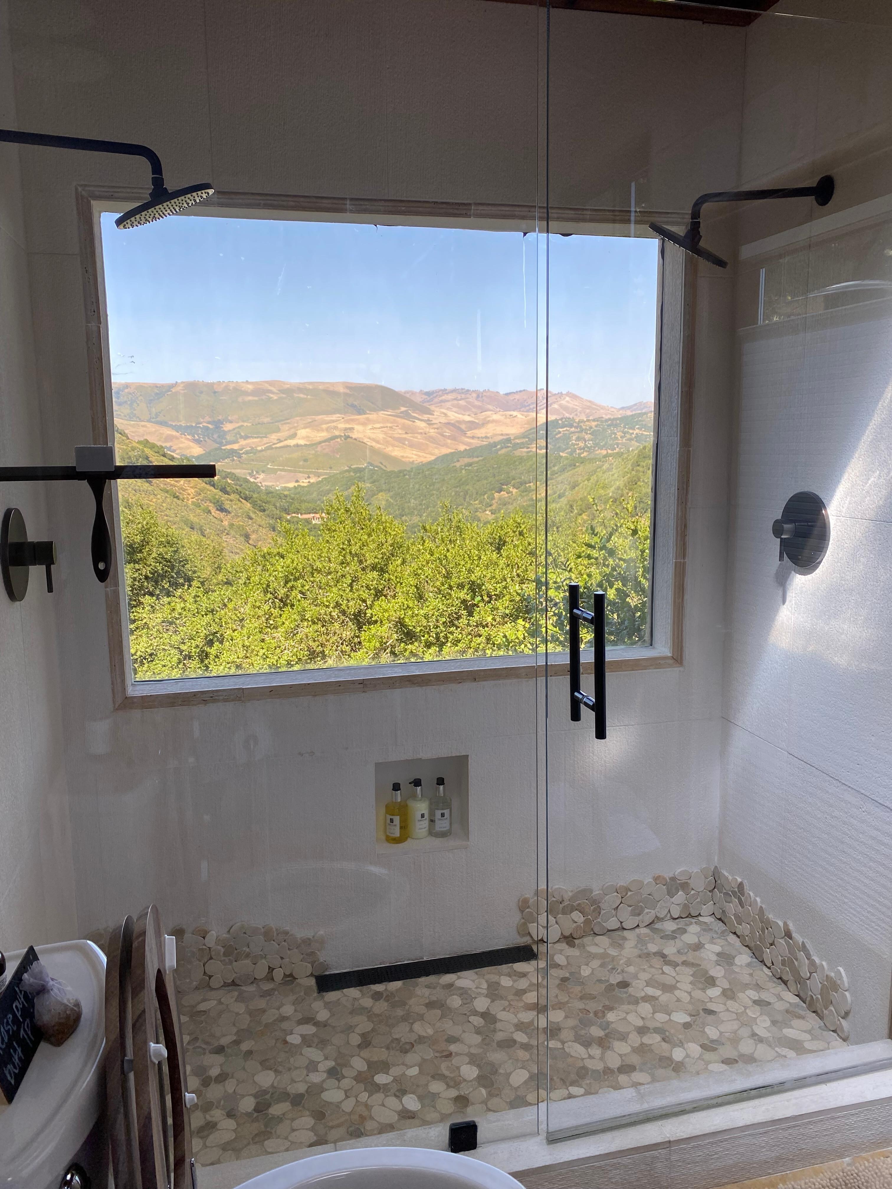 Master shower with dual shower heads!