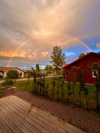 Nach einem Regenschauer auf der Insel Öland ein wunderschöner Regenbogen.