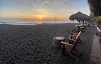 The beach at sunset