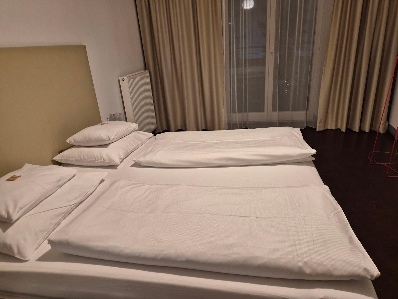 Beds (there's a balcony outside)