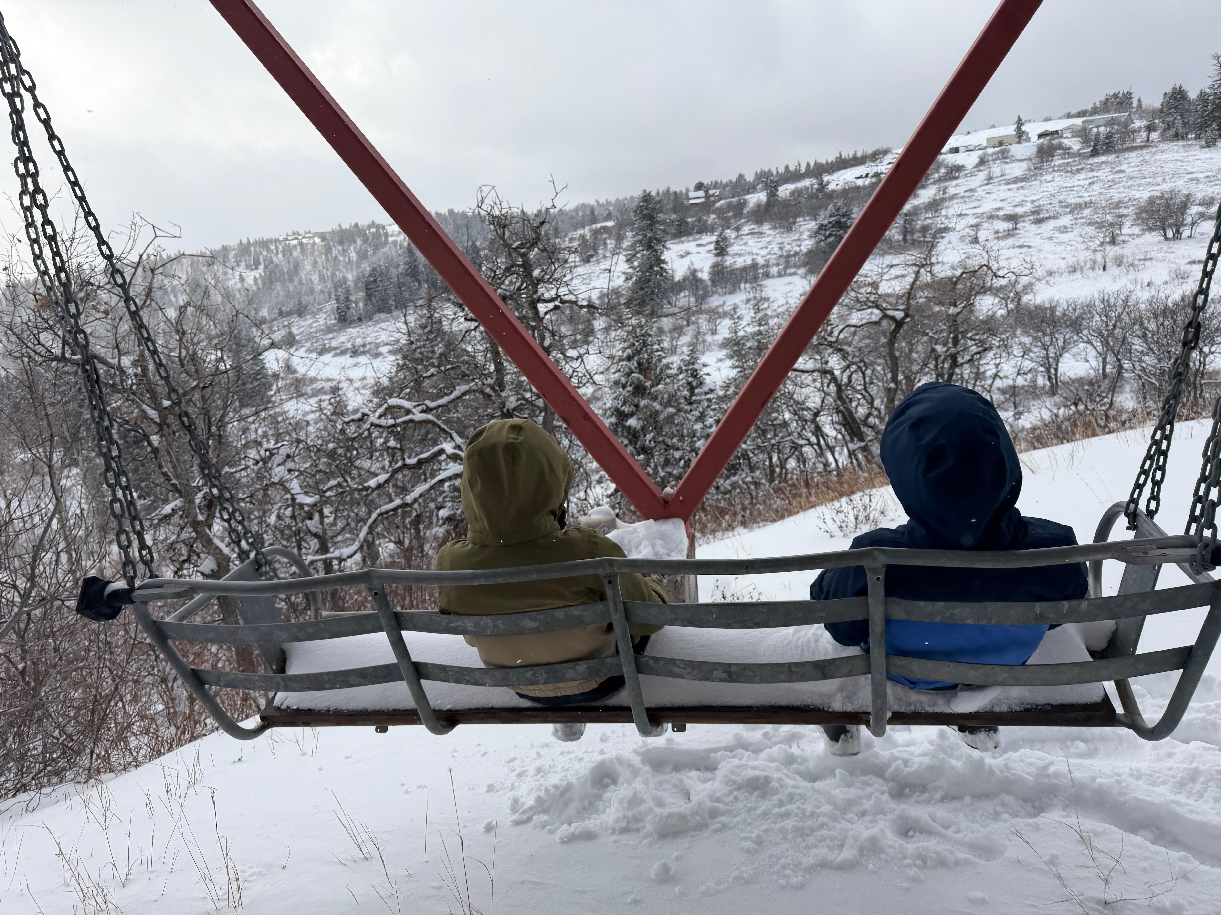 The chairlift at the bottom of the house, which I thought was really cool