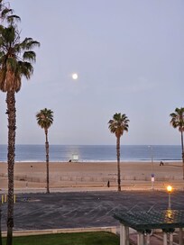 The nearby beach