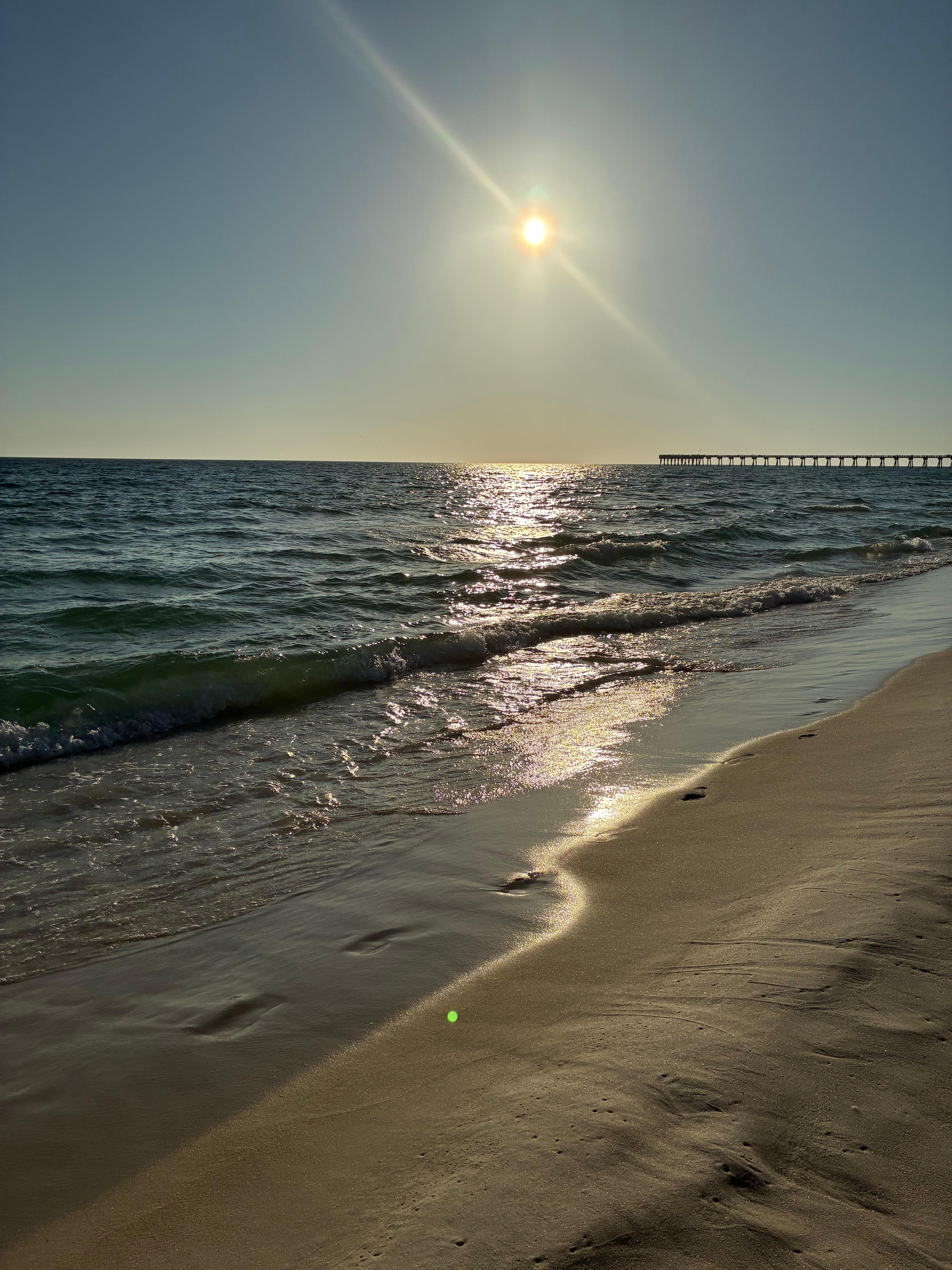 The sunset from the beach 