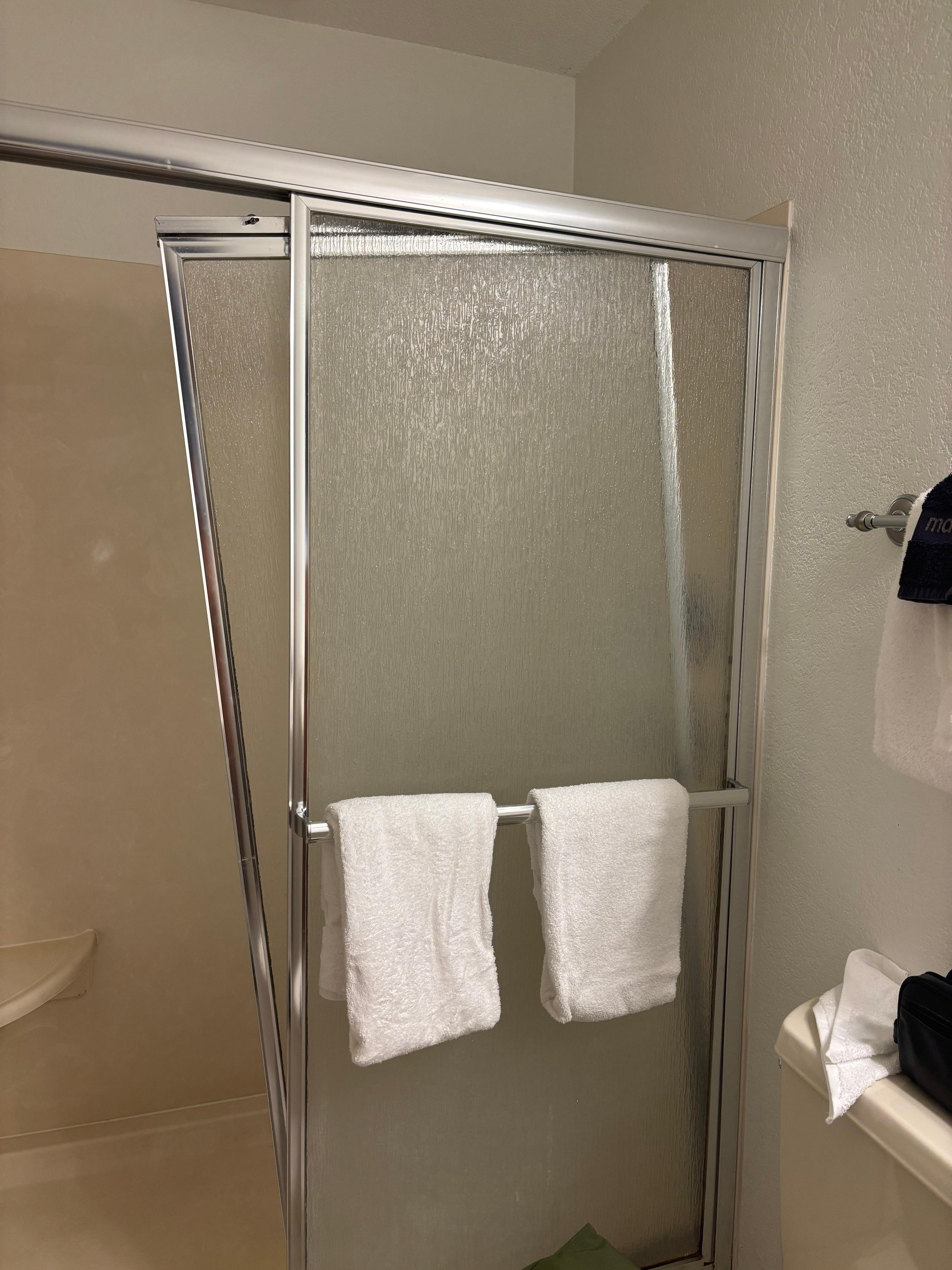 Shower door fell. Property is nothing like the photos