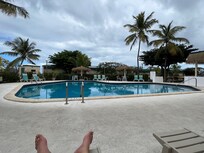 View of the pool - restaurant is to the left.