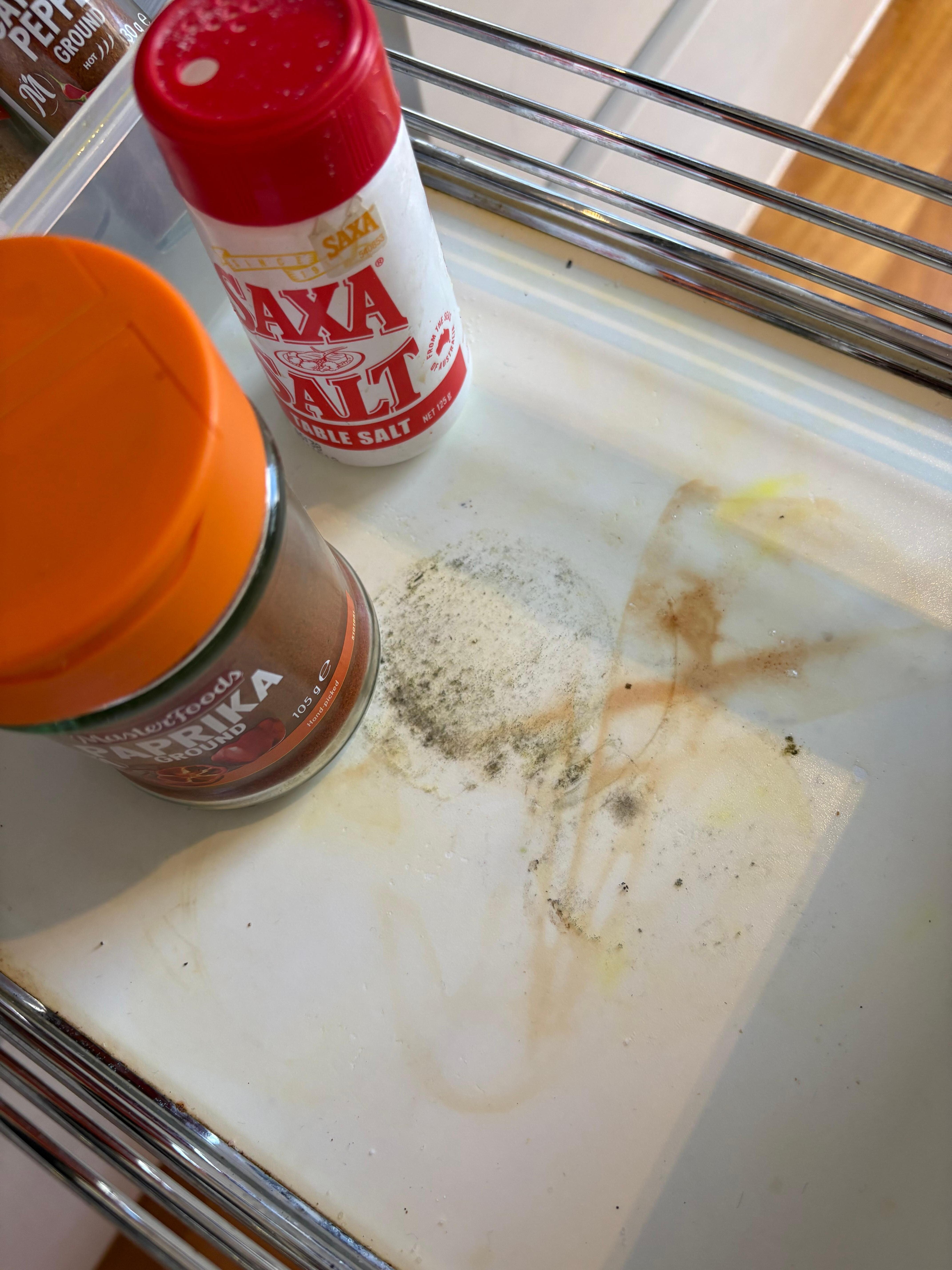 Cupboards had mould.