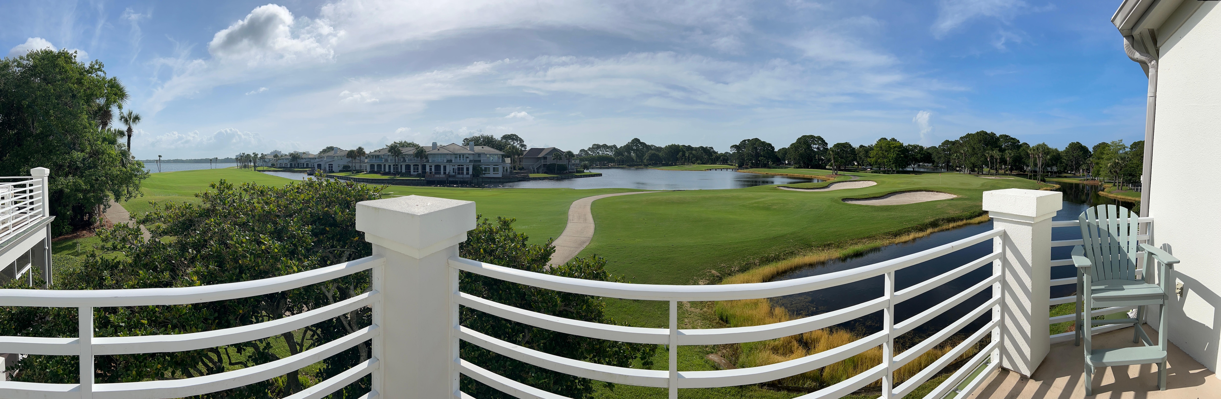 Morning view from the upstairs balcony
