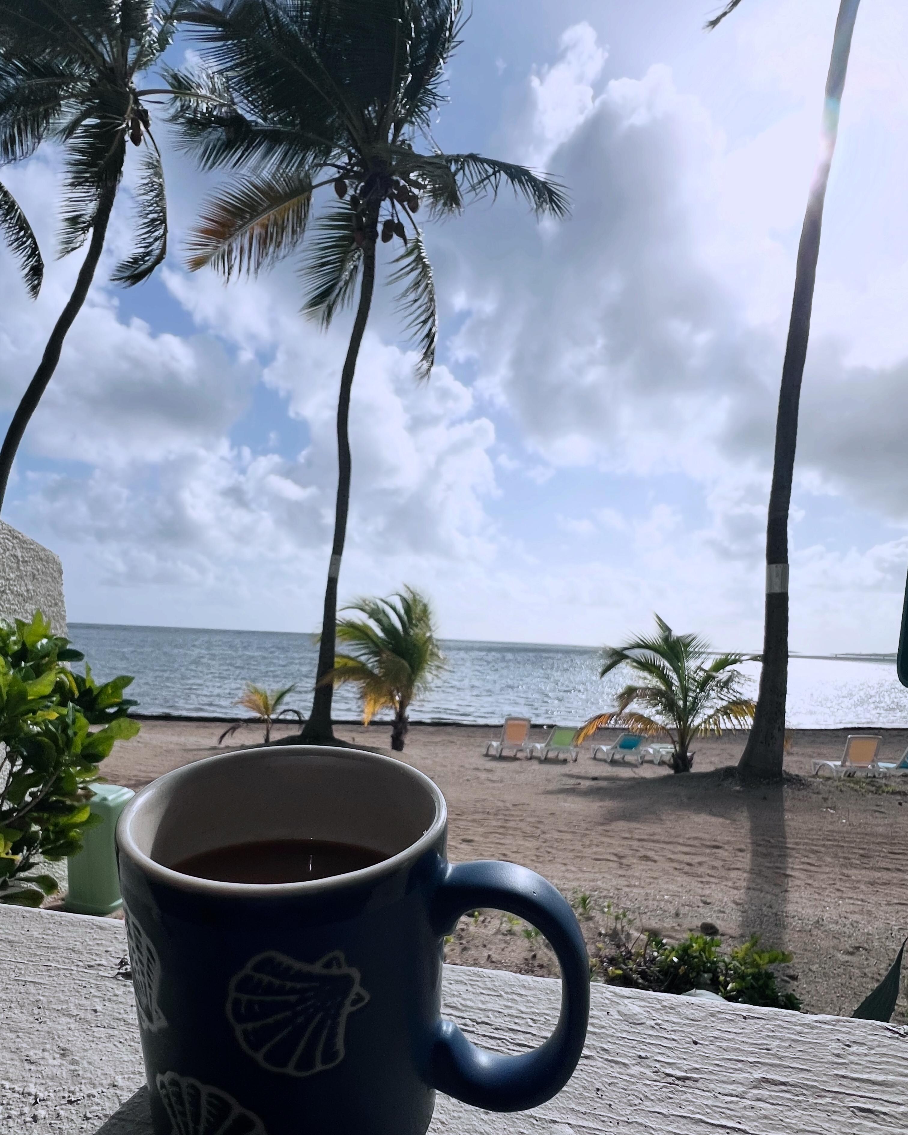 Coffee daily by the sea 