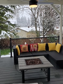 Great decks with multiple levels and lots of seating.