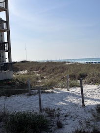 Trail to the beach right off the patio