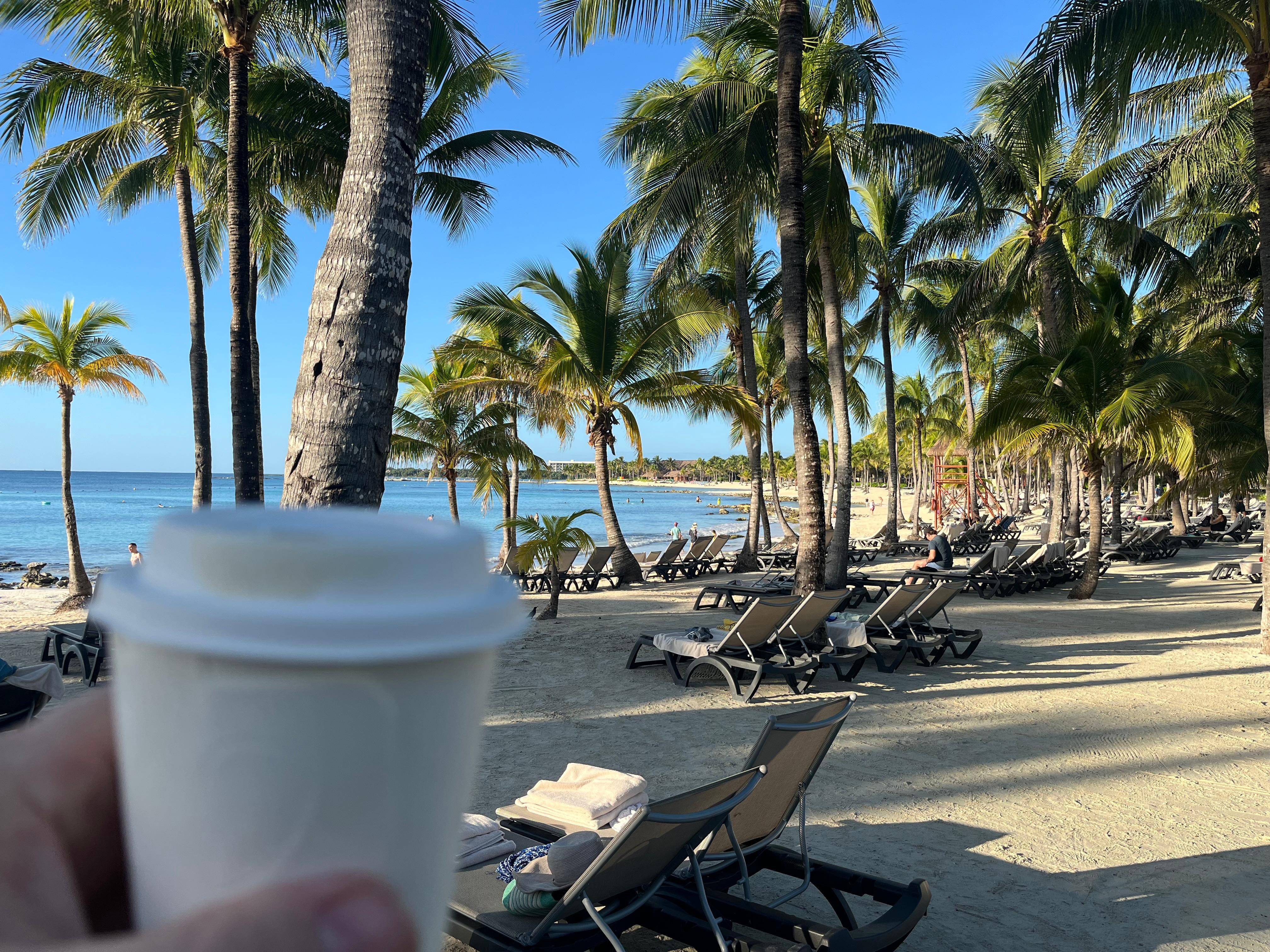 Beach and their great coffee 