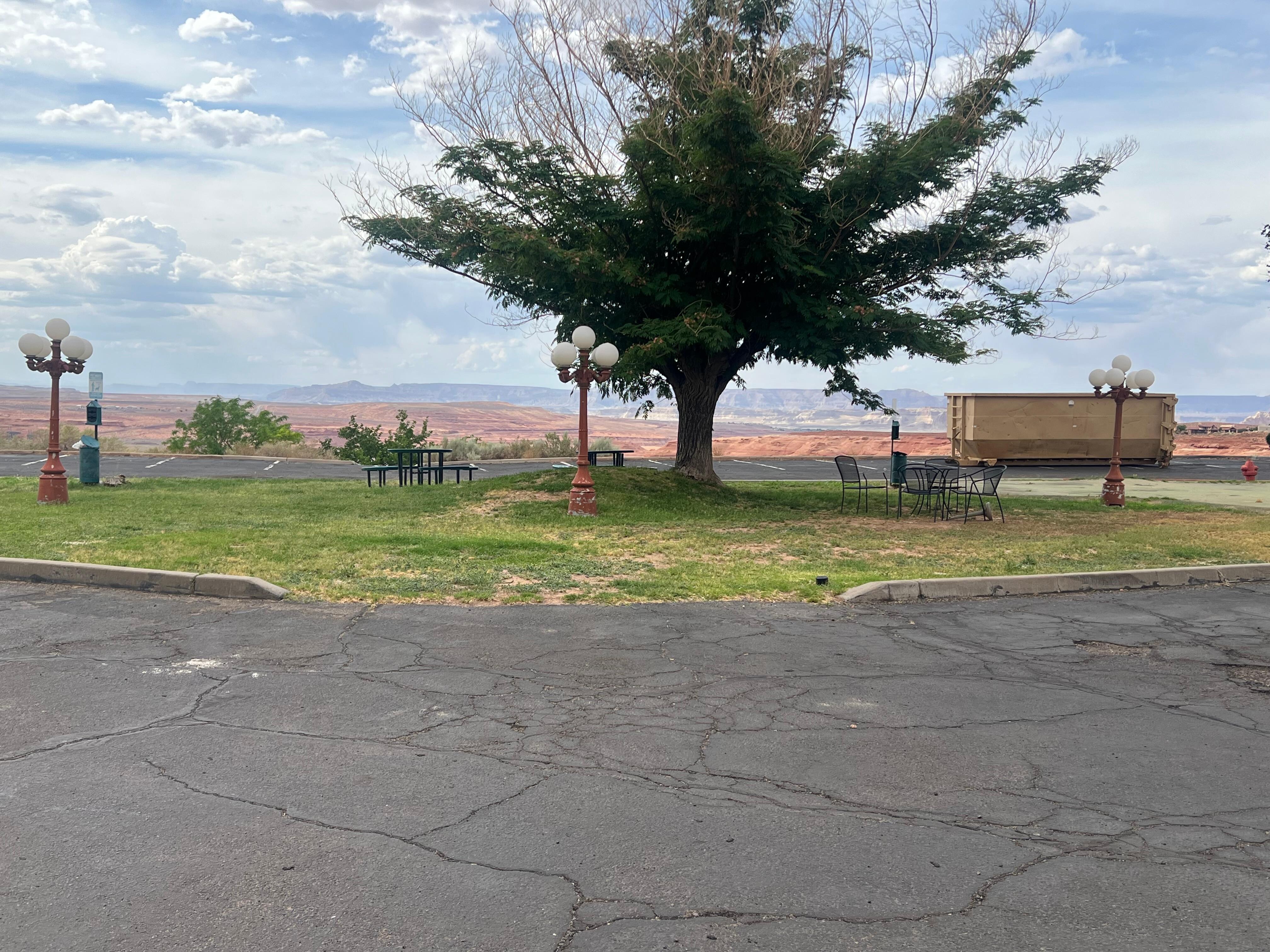 The view from our “patio” that we didn’t want to sit on. 