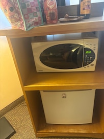 Microwave and mini fridge