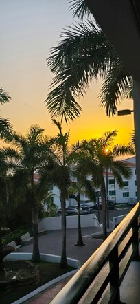 Beautiful sunrise from the balcony.
