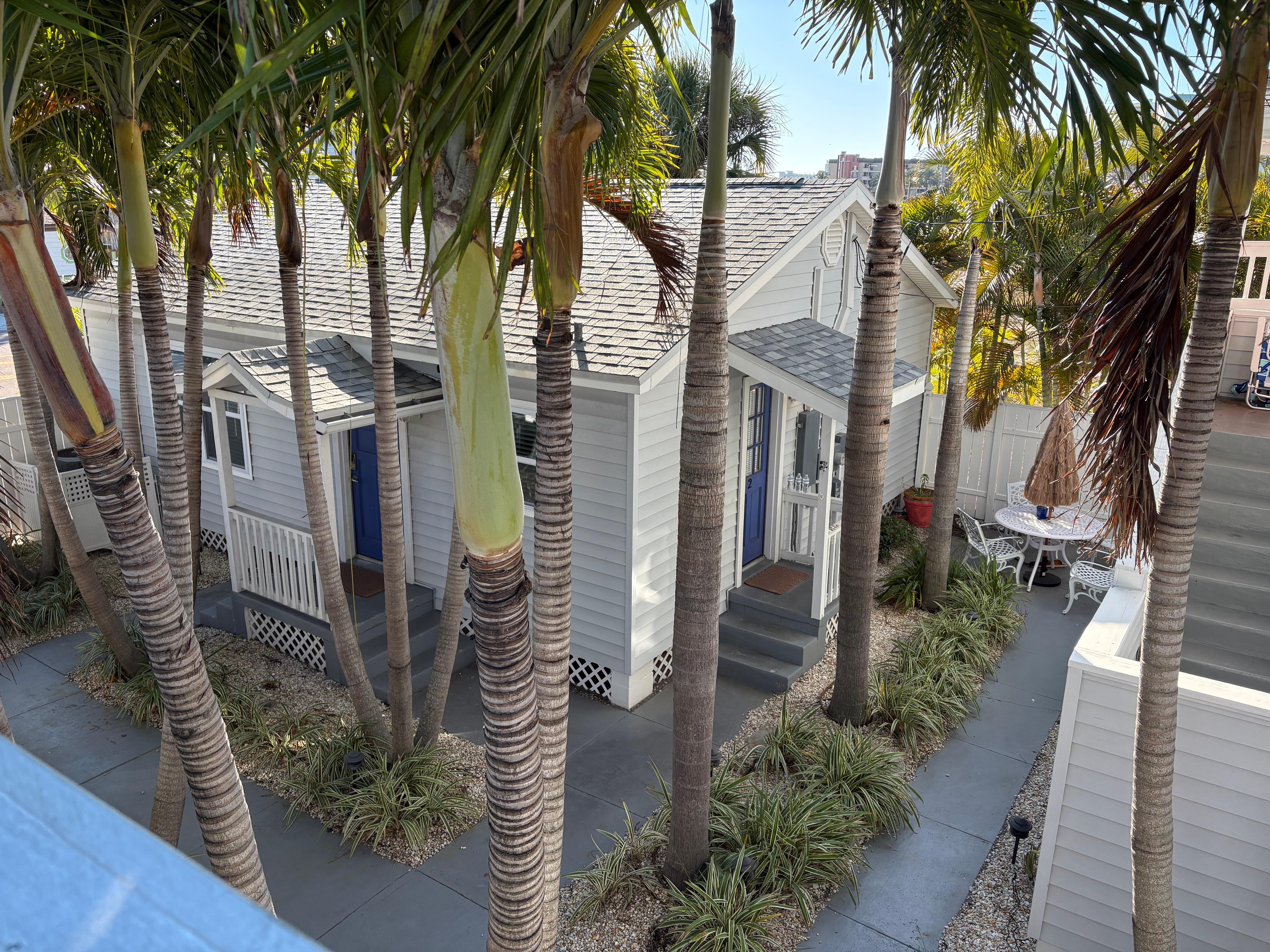 View from sun roof toward cottage.