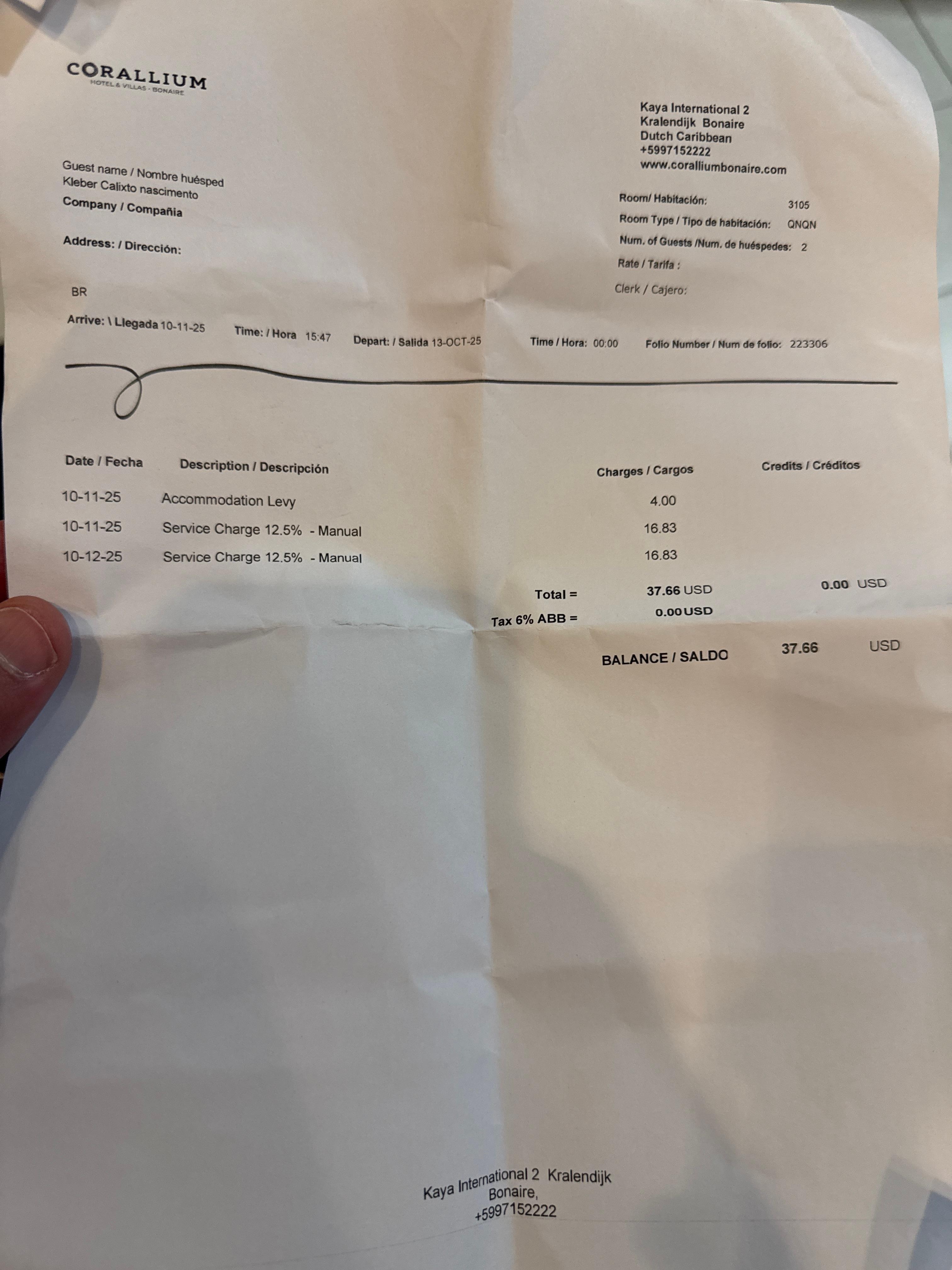 Recibo do pagamento indevido 