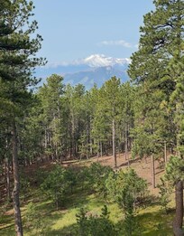 View of Pikes Peak from the rooftop balcony