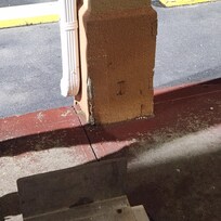 This was HOLLOW. Not at all solid. We knocked on it and it practically crumbled right then.