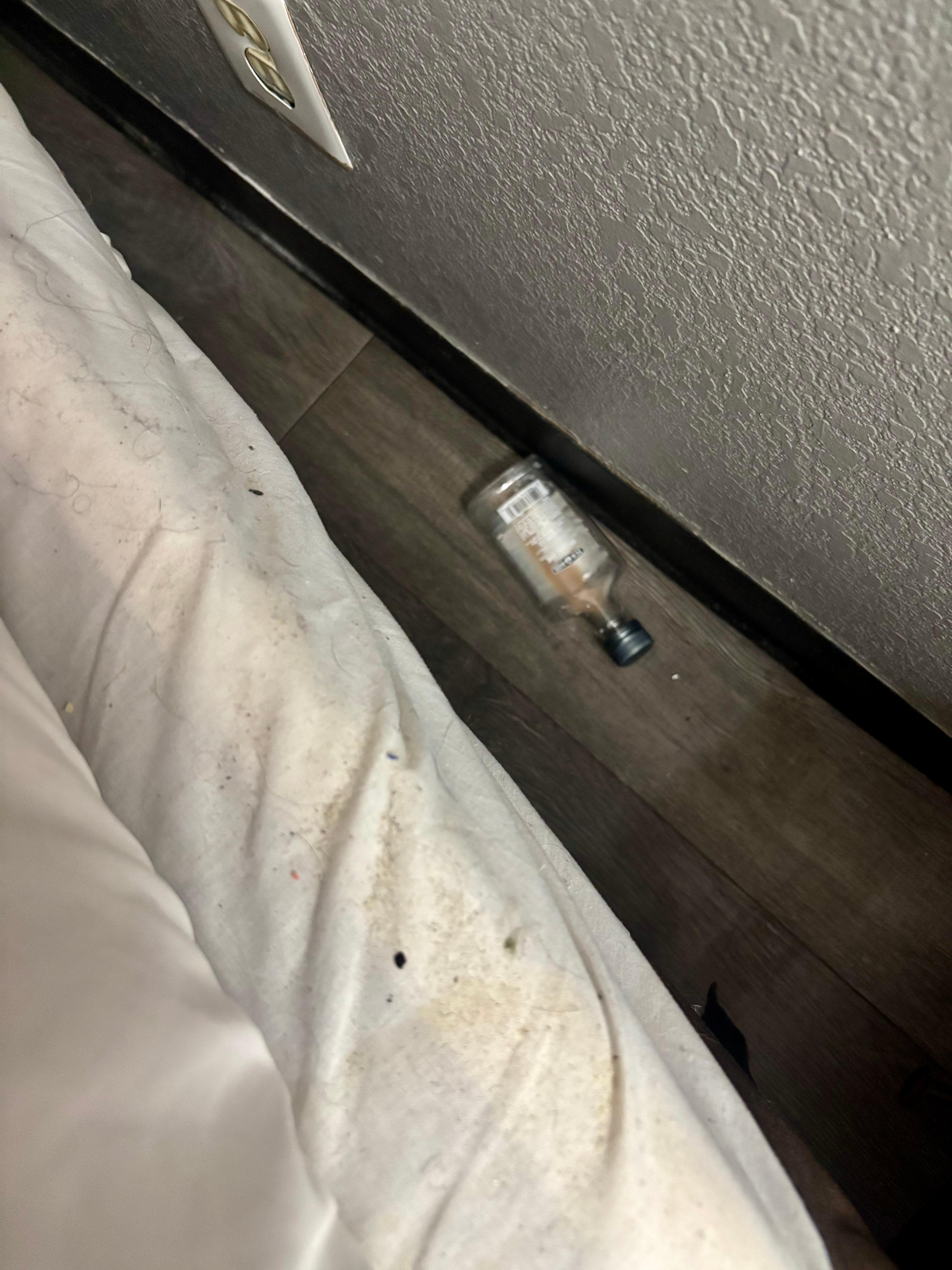 The lamp plug ins didn't work so I pulled the bed forward to access another outlet! 