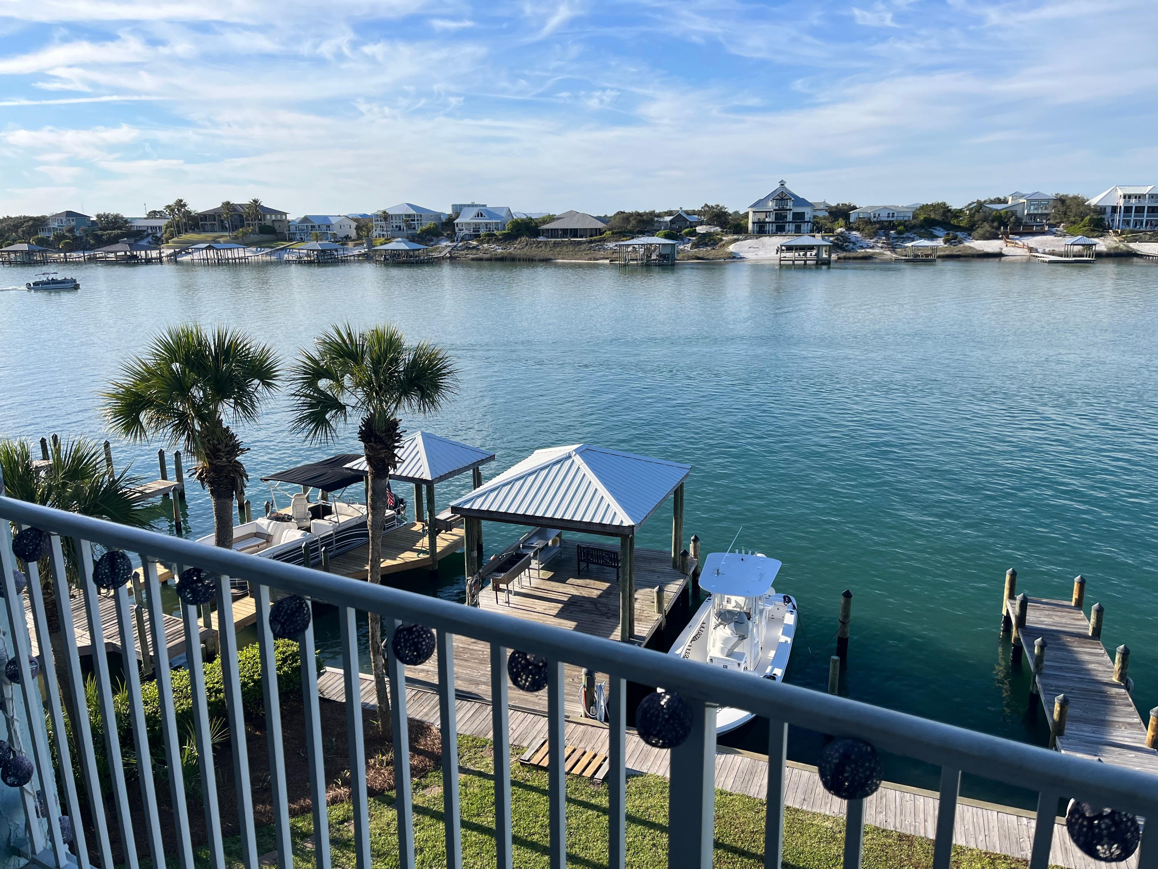 View from the balcony looking down to our boat! 