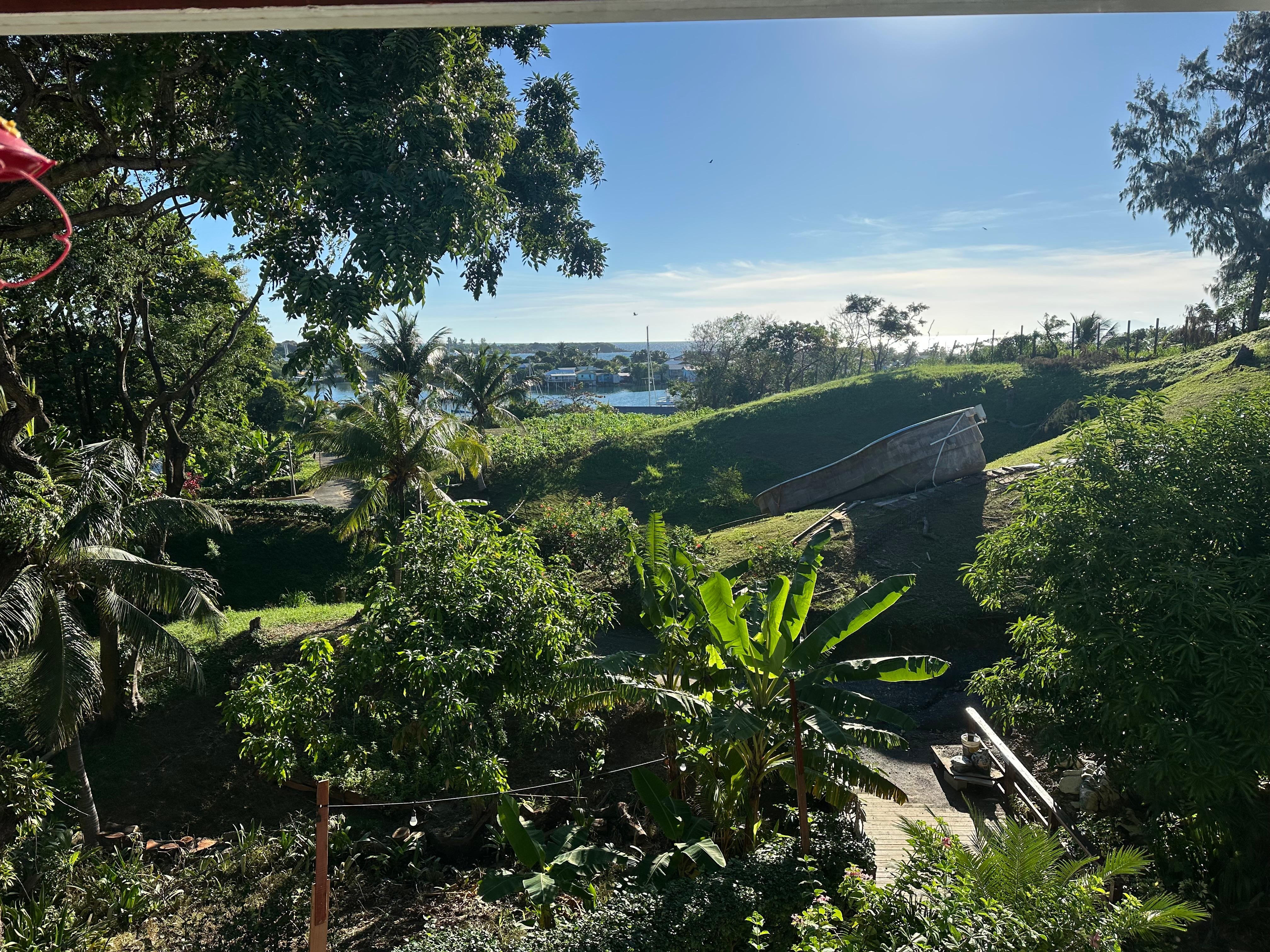 View from deck to harbor 