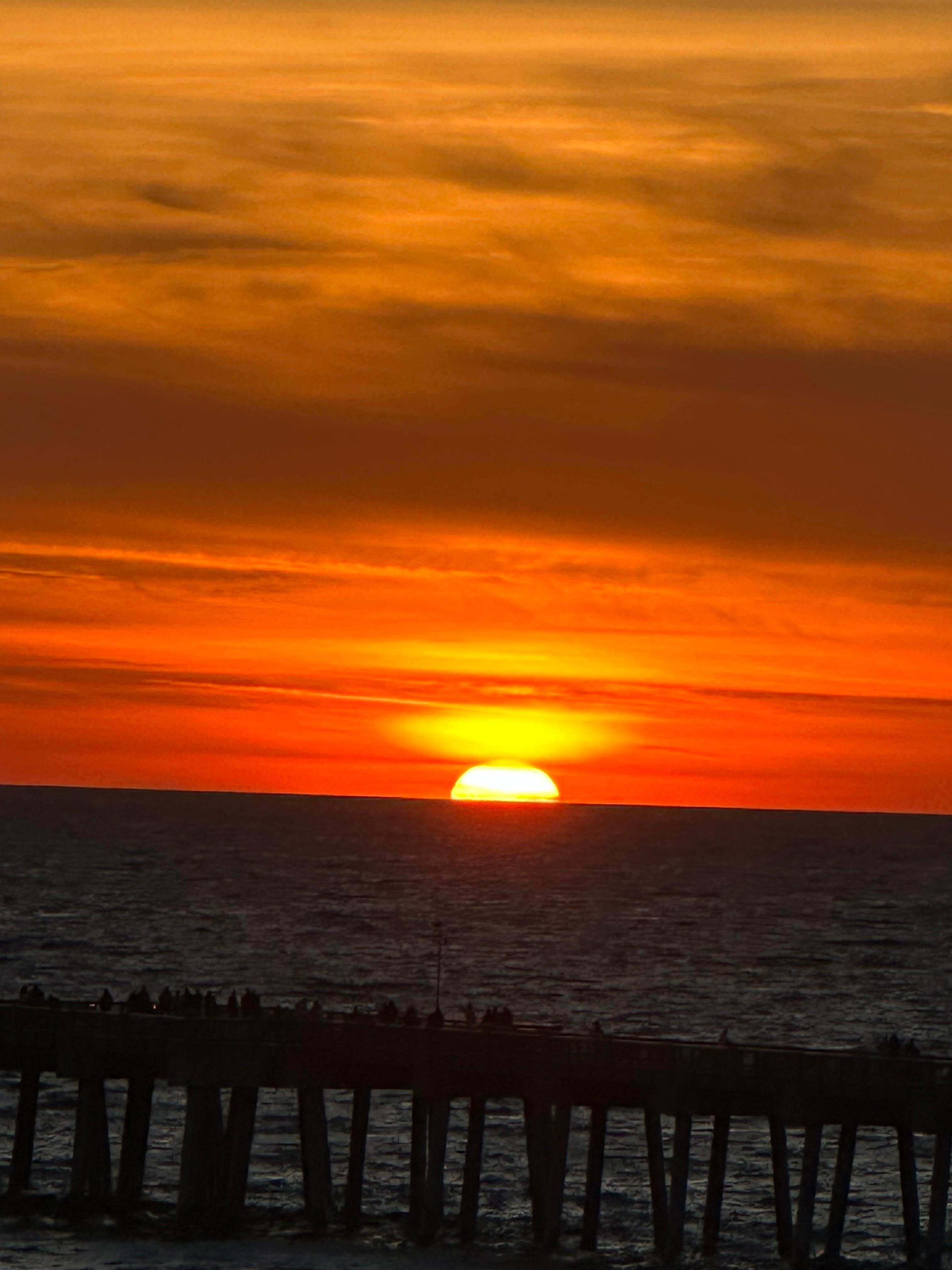 Sunset from balcony looking west over the pier