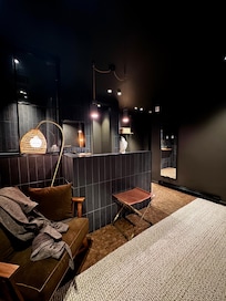 Beautiful mood lighting and super comfy bed