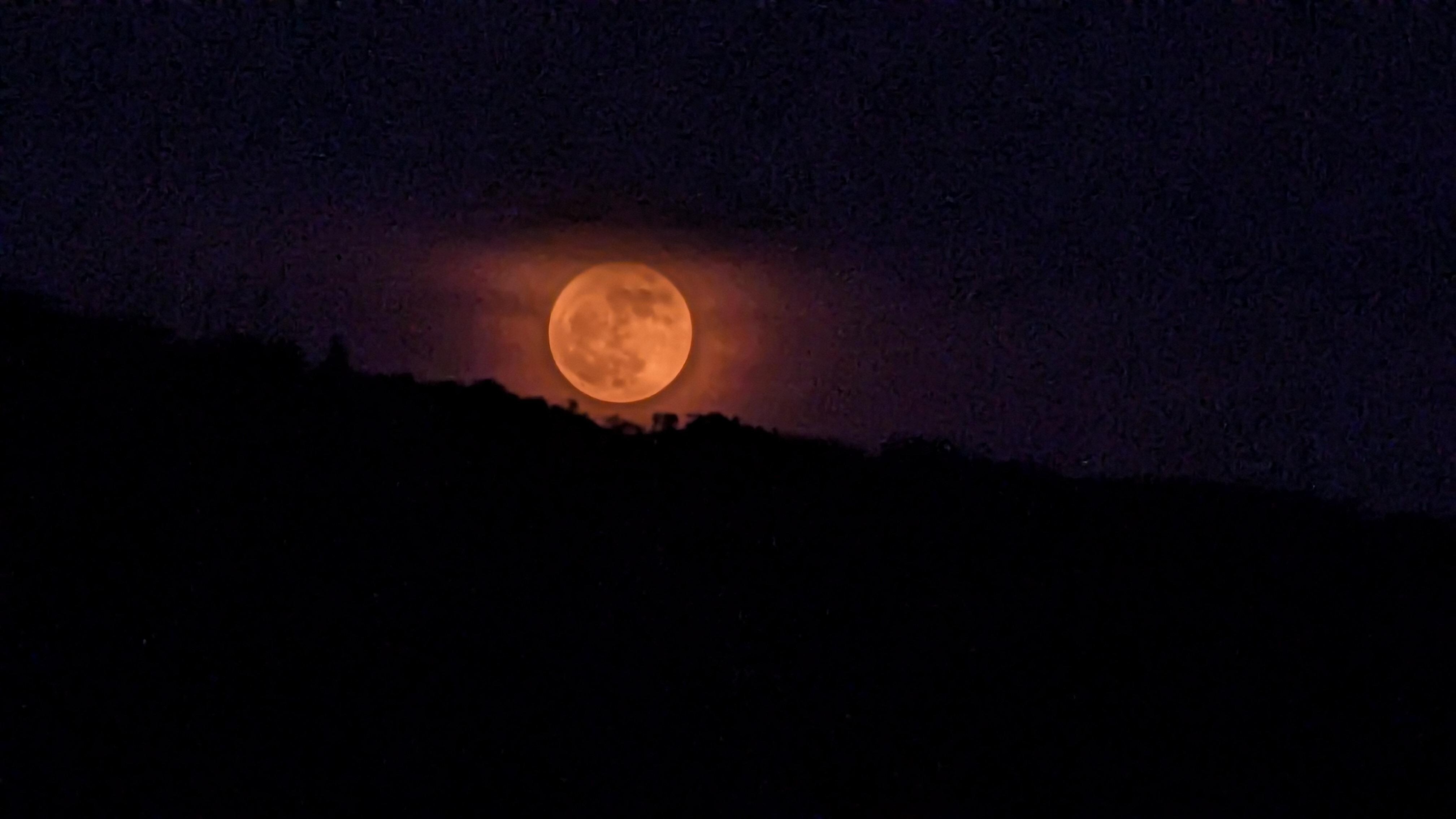 Pink moon on one of the nights we were there right over the dam.