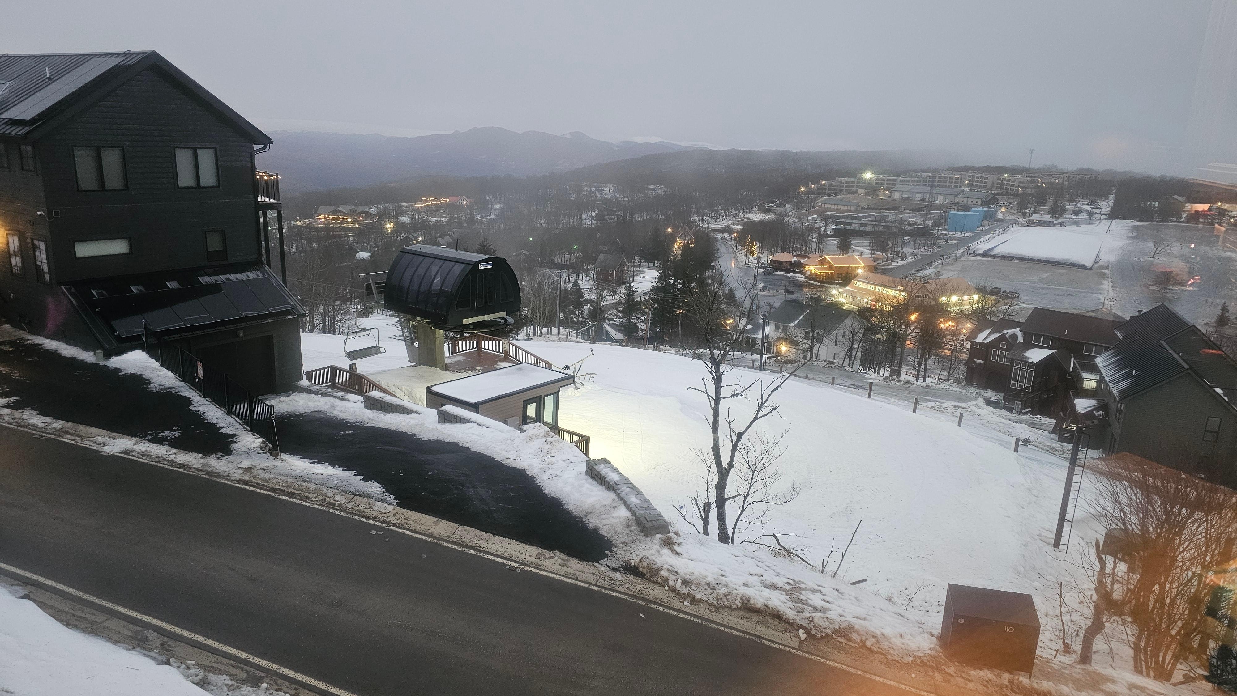 View of lift and Beech Mountain town from living room.