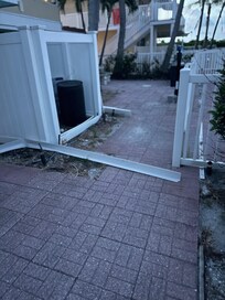 Rear area in disrepair. Also see the pool advertised as available but it wasn’t