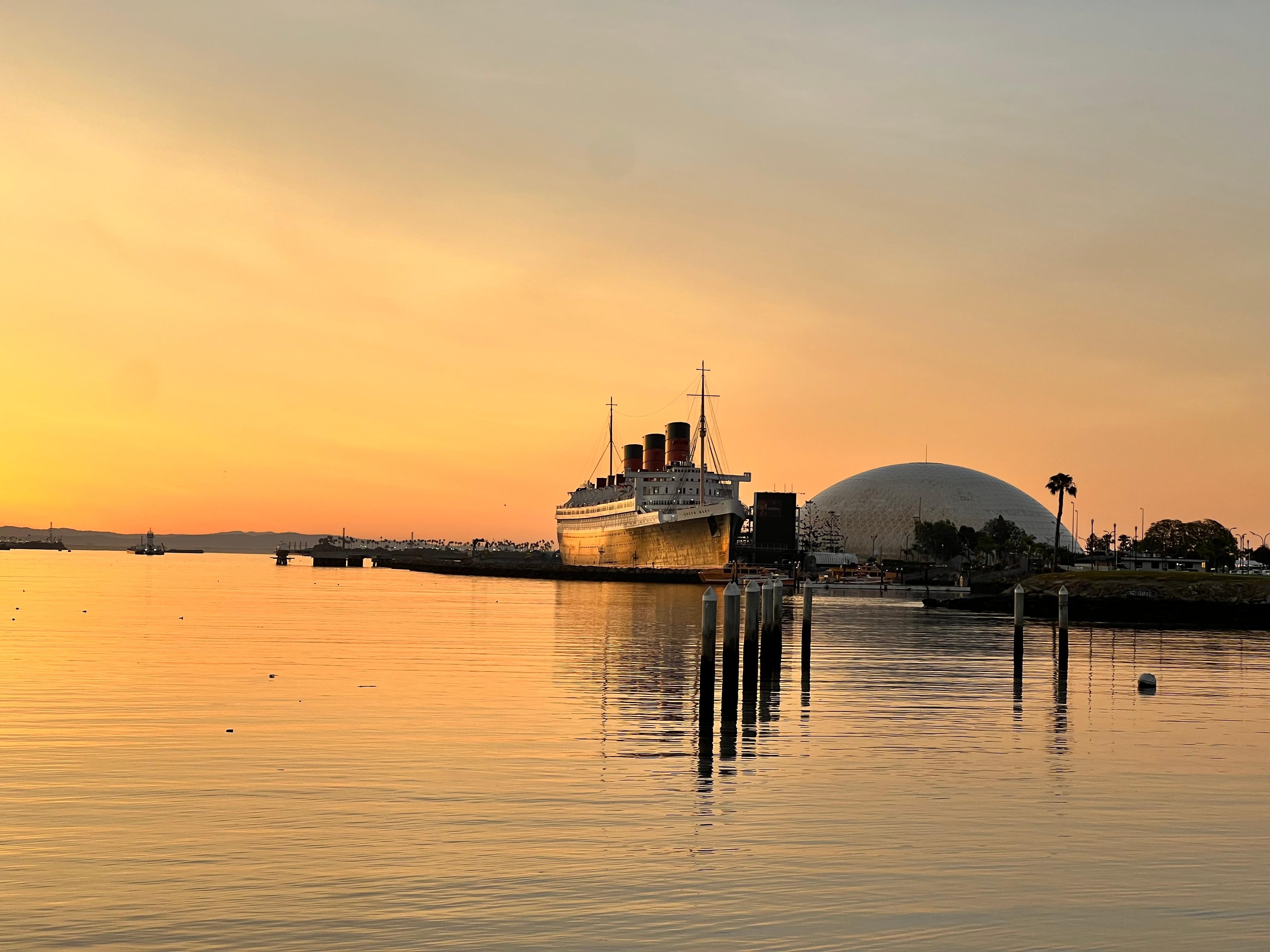 The Queen Mary from the room