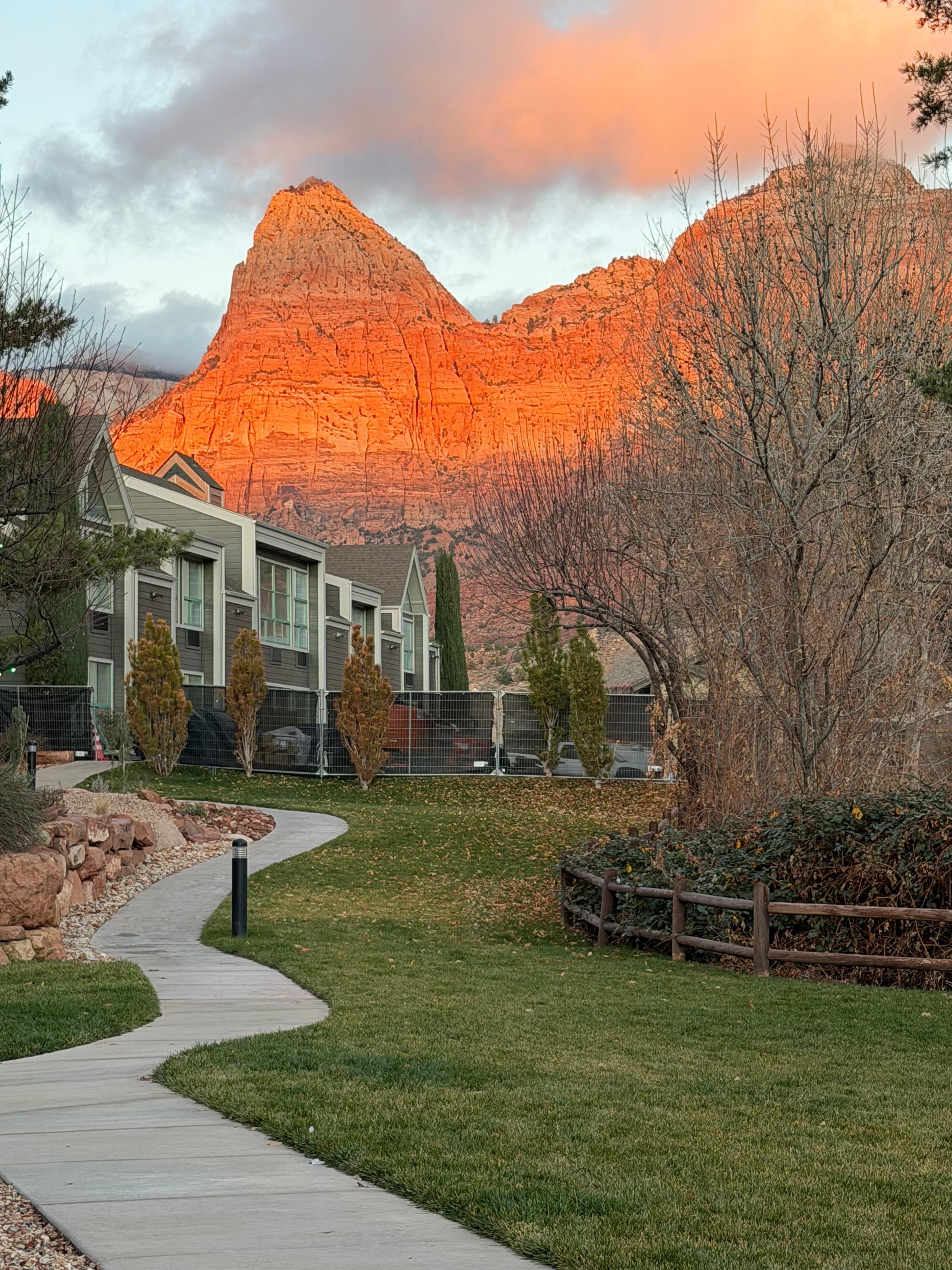 Walkway behind the property 