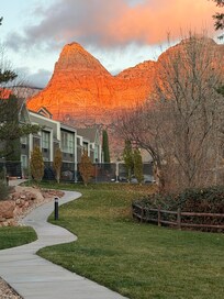 Walkway behind the property