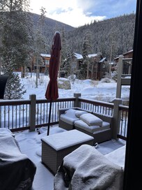 Cozy inside, snowy outside!