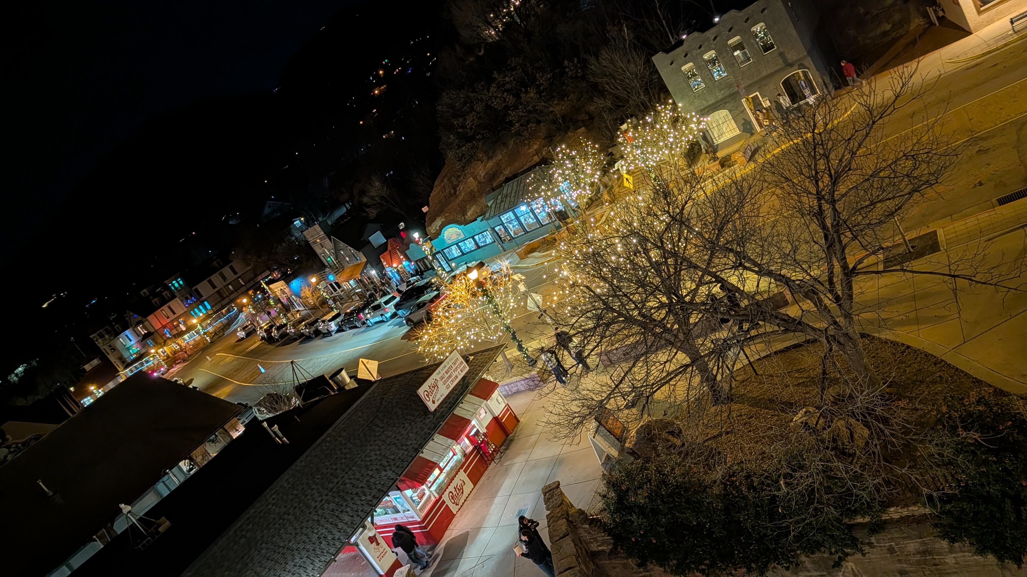 View from the porch on a winter night