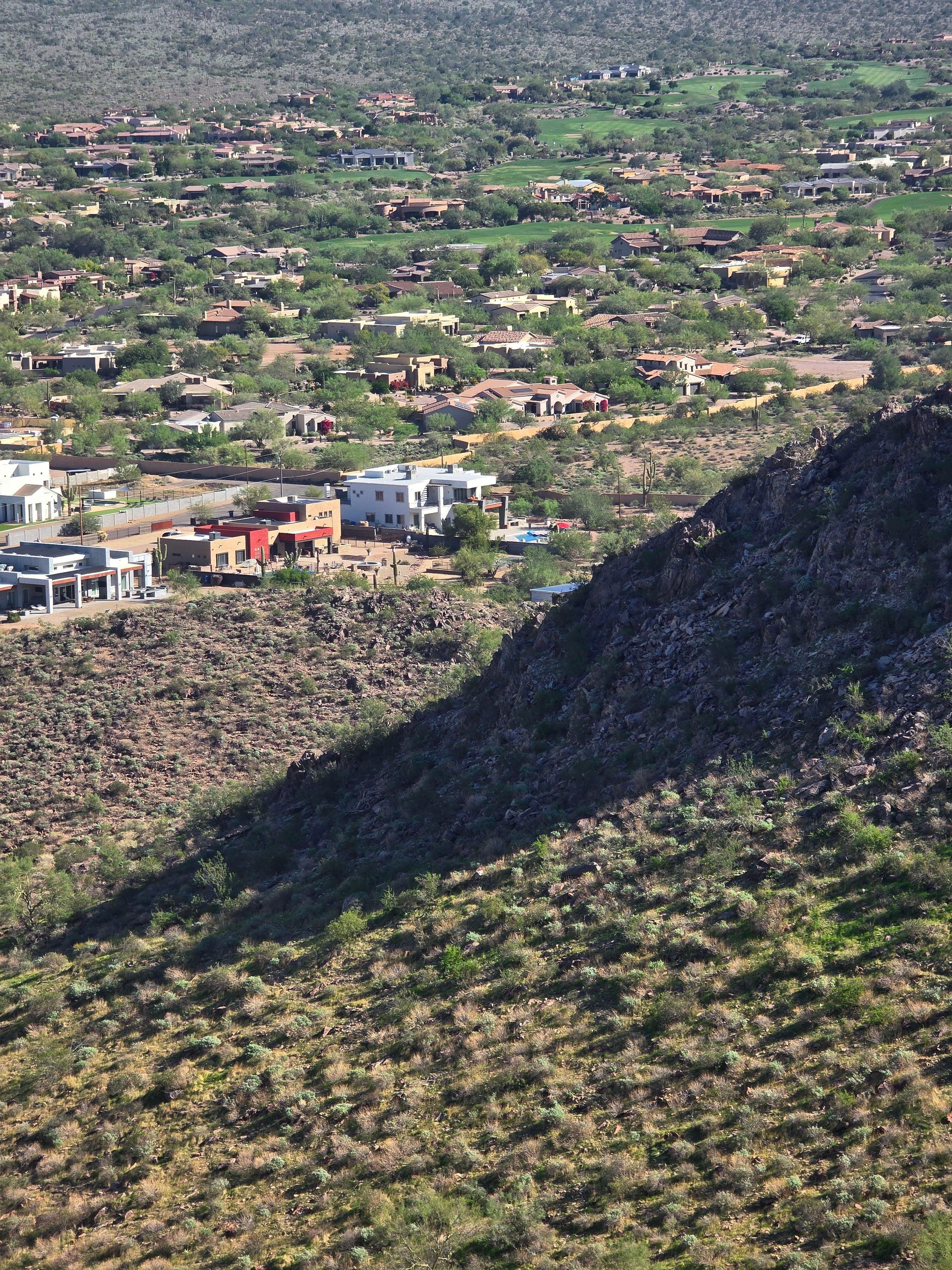 Went on a hike and could see the house.