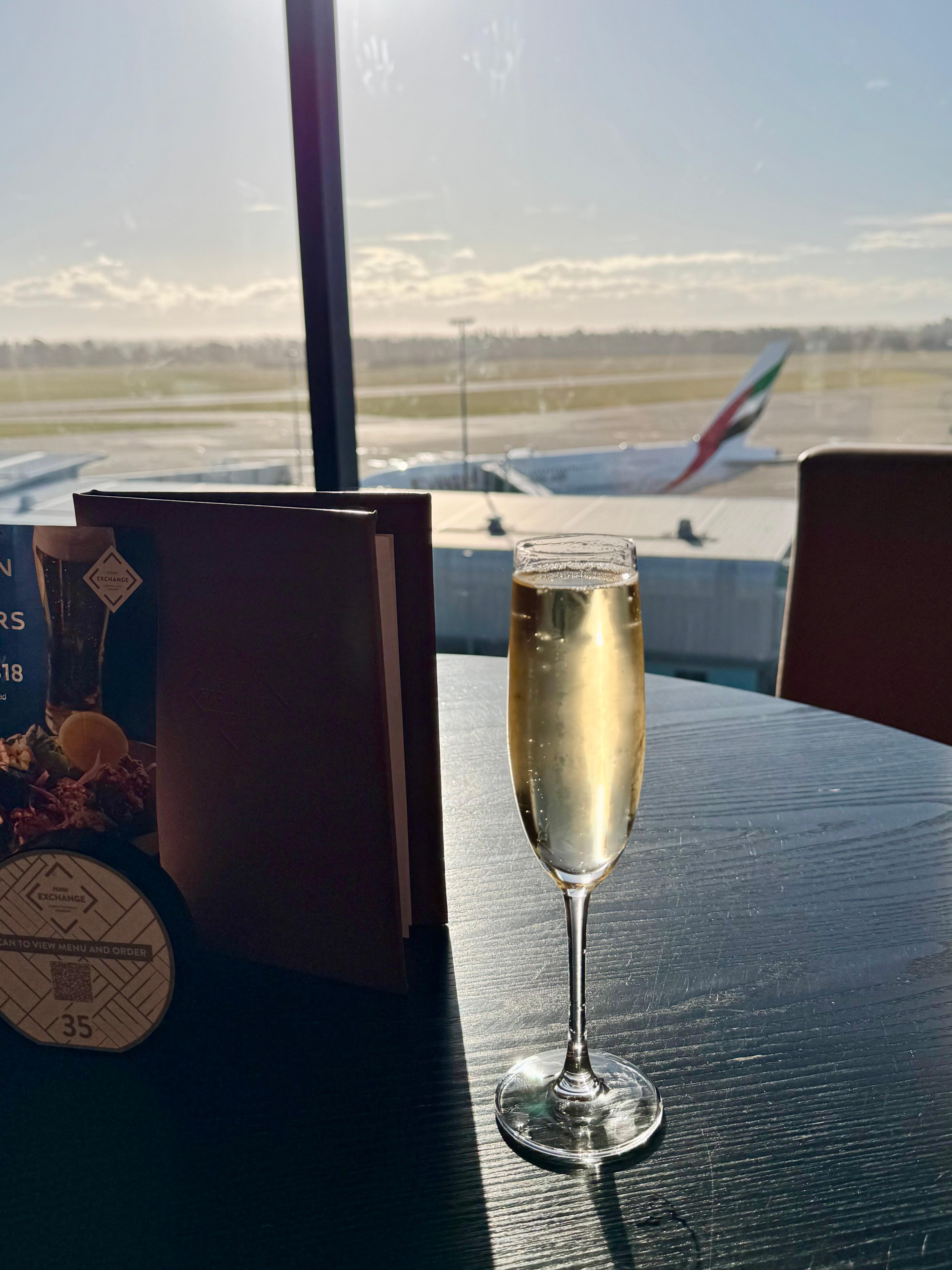 Afternoon drink in the bar watching the runway