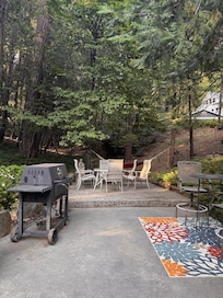 Hangout area with small stream