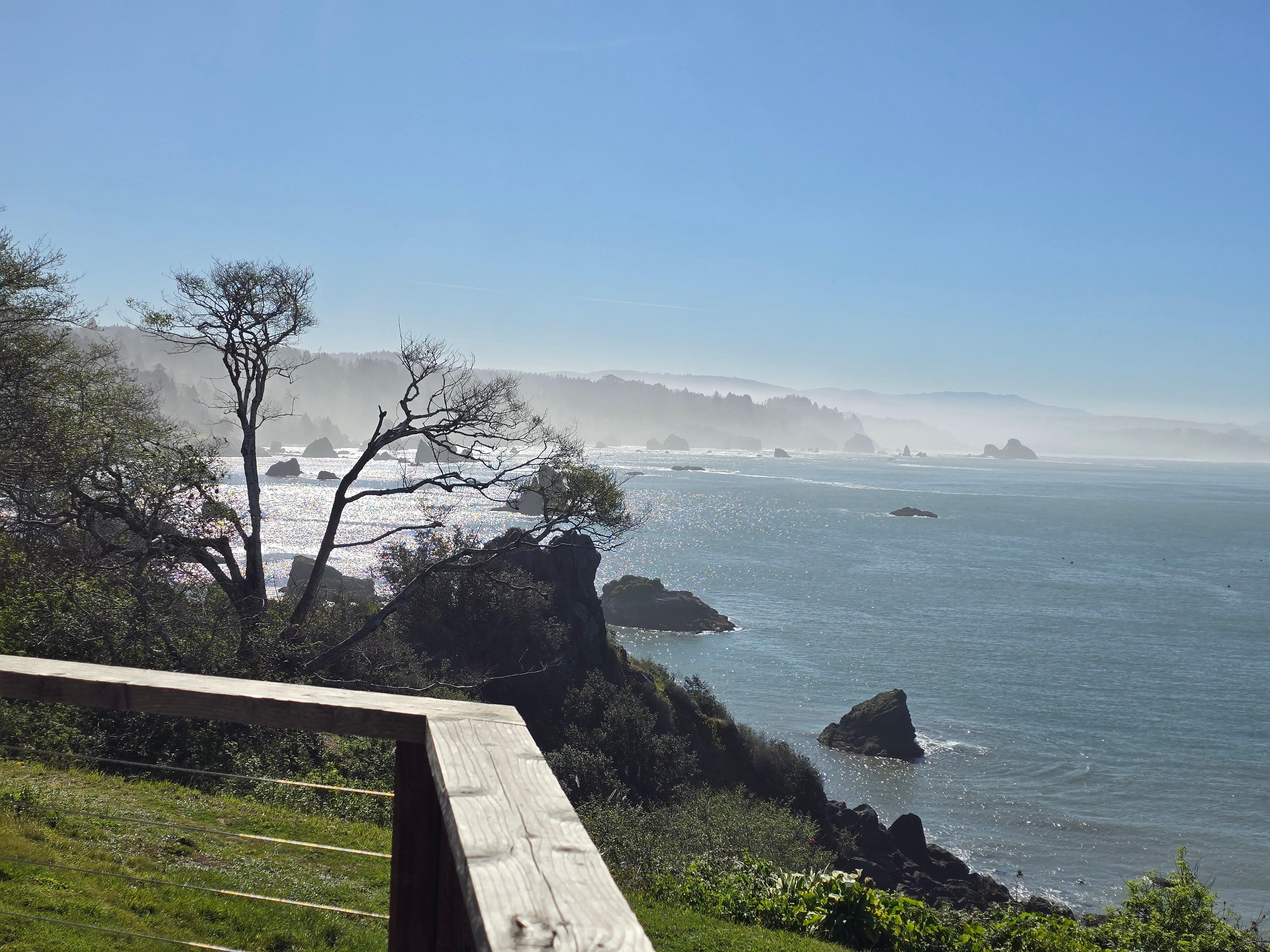 View from front deck down the coast.