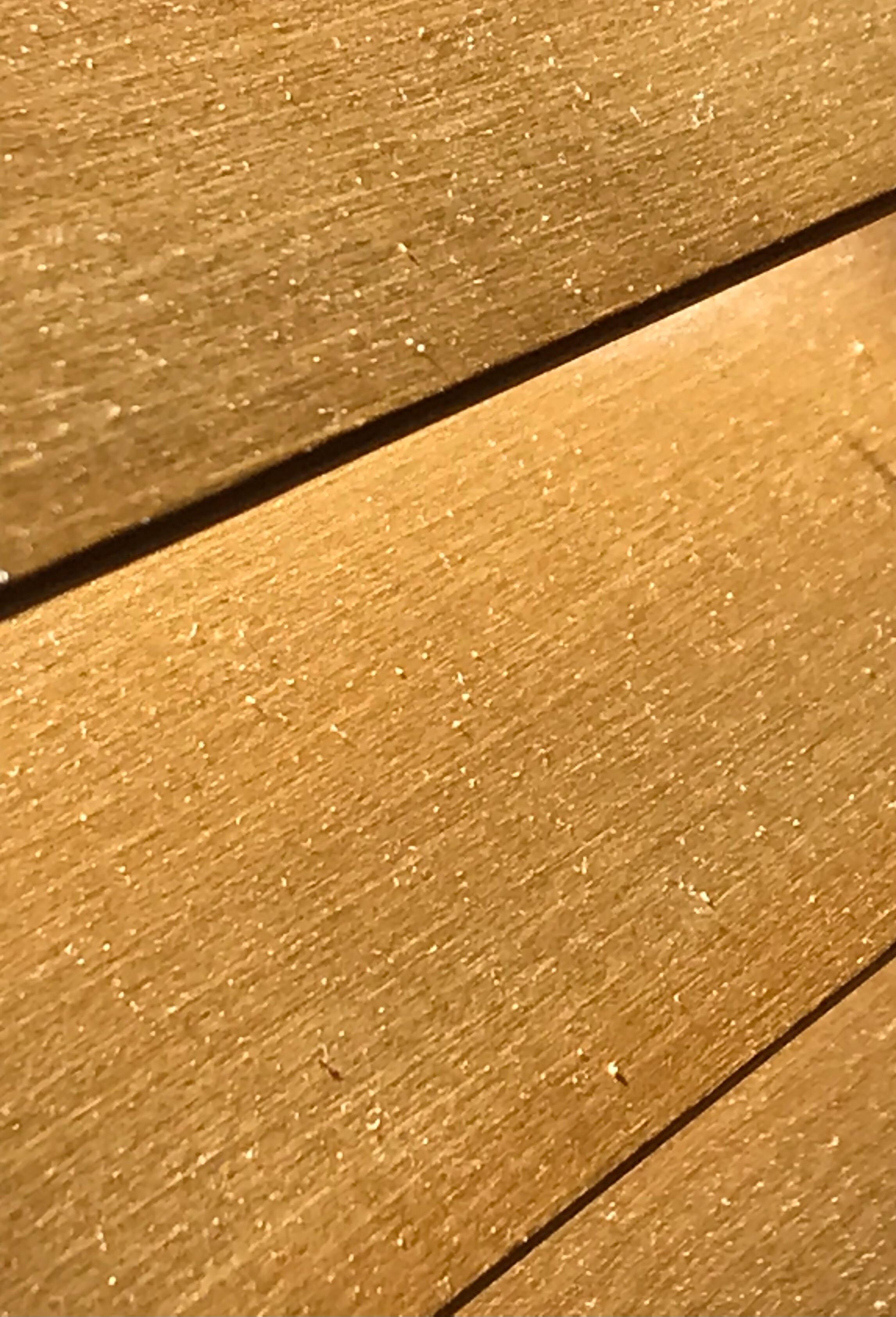 Dust on the blinds that had been there for awhile.