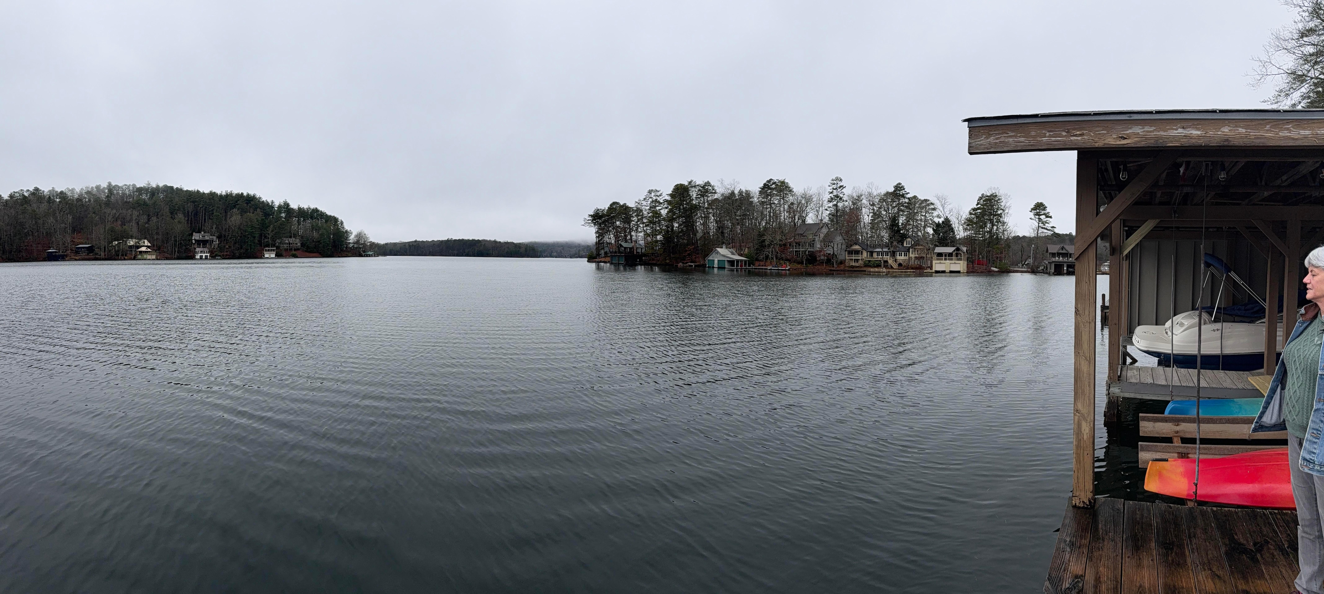 Lake View from the dock on a cloudy winter's day.