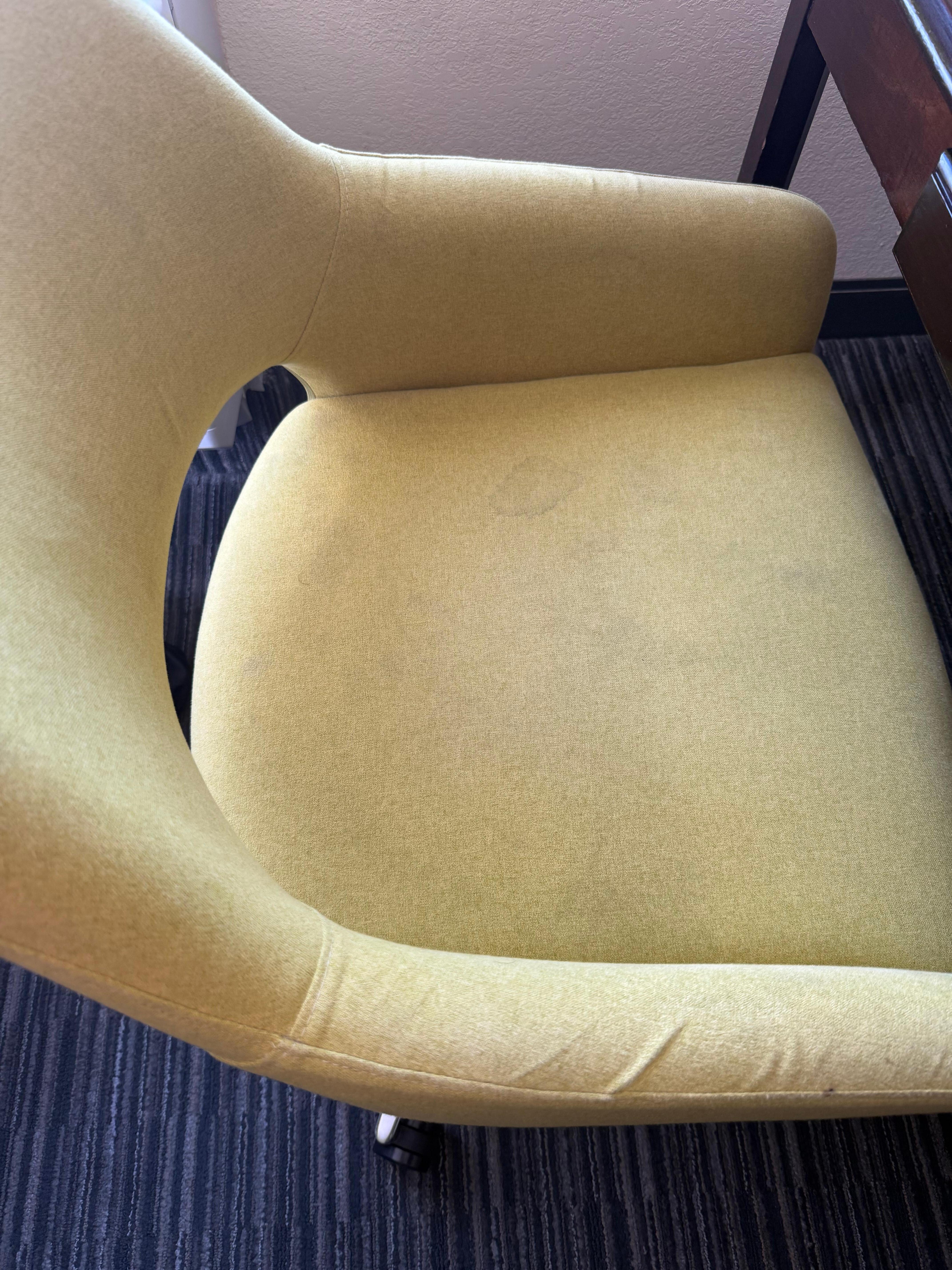 Mystery stains on the only cuck chair. 