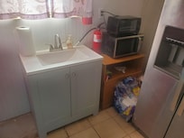 As one example of misrepresentations in the property listing, here is the downstairs "kitchen"