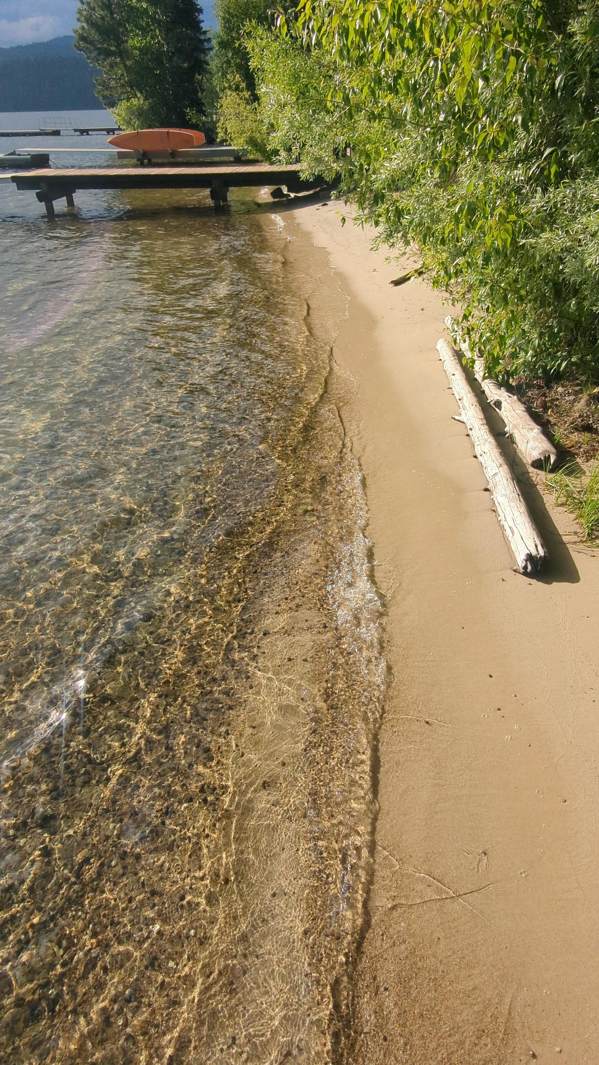 The sand and water are clean and pristine.